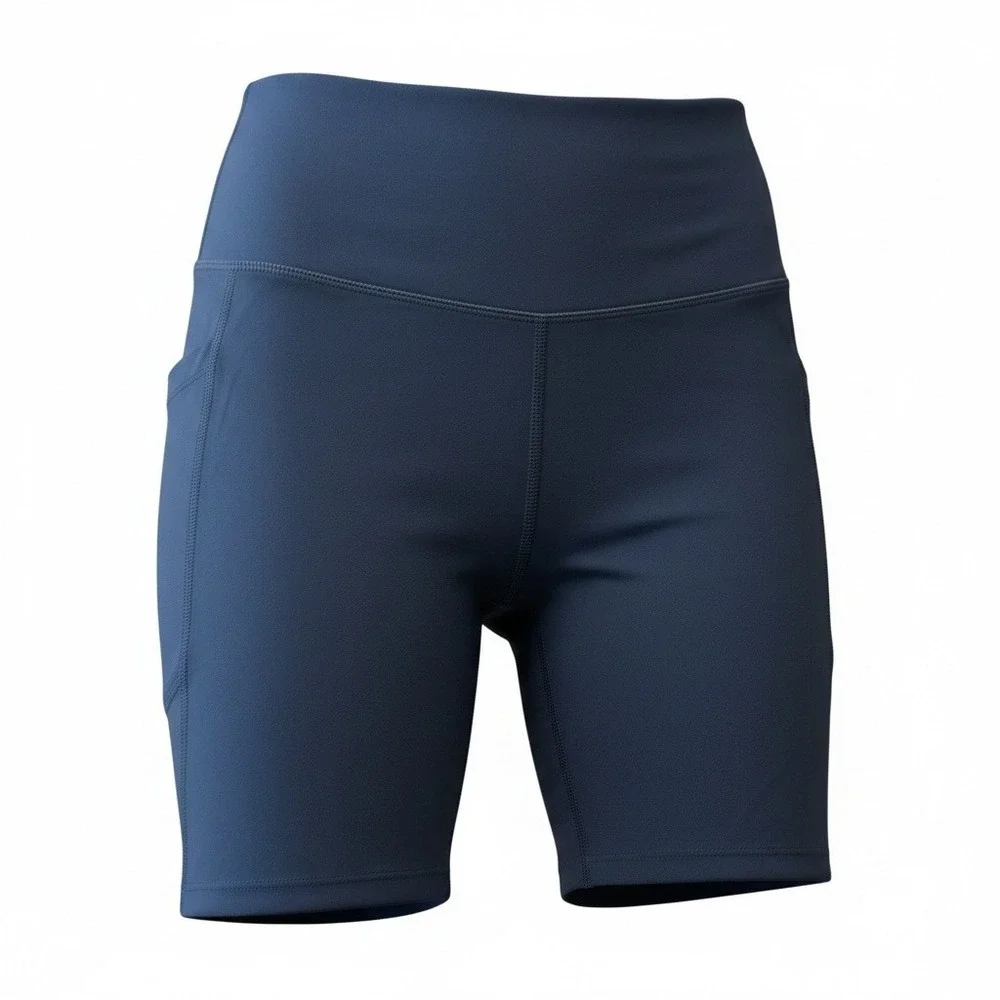 NWT Halara UltraSculpt High Waisted Biker Shorts Navy Blue Side Pockets XS